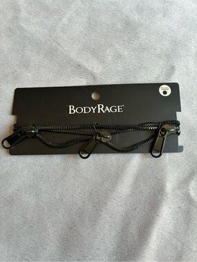 BodyRage Black Triple-Zip Chain Necklace